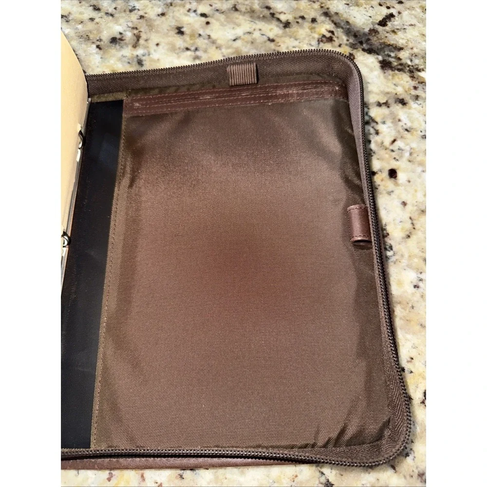 Vintage Brighton Leather/Canvas Zip Around Carryall Planner Organizer Medium4481